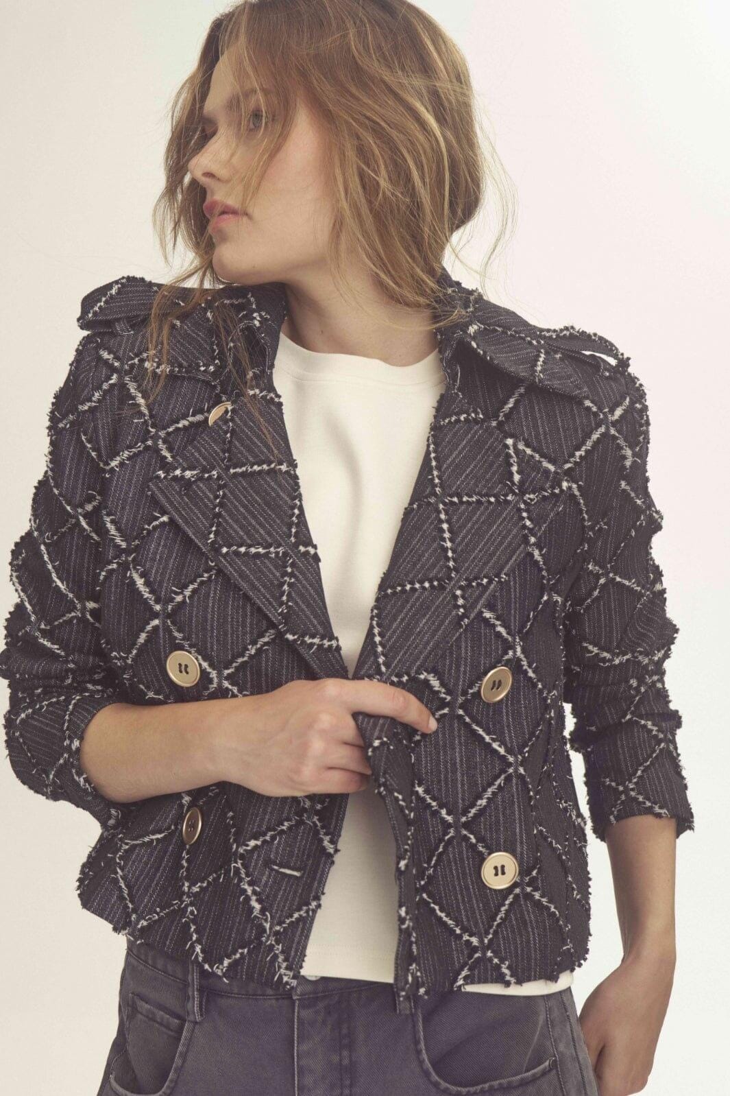Gossia - Angeliego Jacket G2717 - Black/Offwhite Jakker 