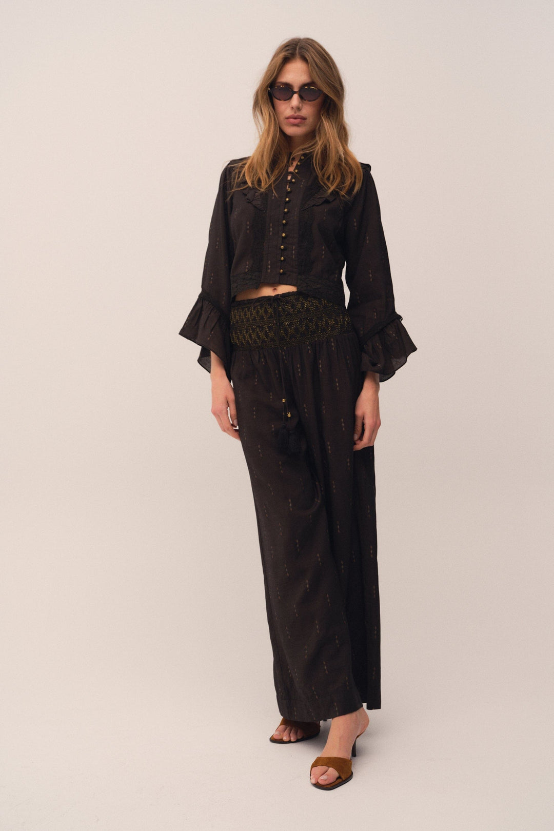 Gossia - Clarigo Harem Pants G2885 - Black Mix Bukser 