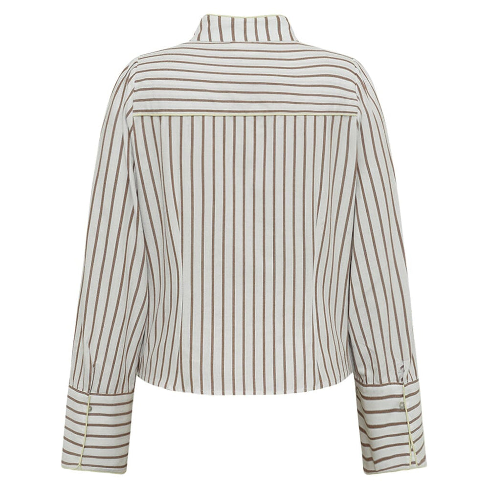 Gossia - Nicogo Shirt G2851 - Off-White/Brown Stripes Skjorter 