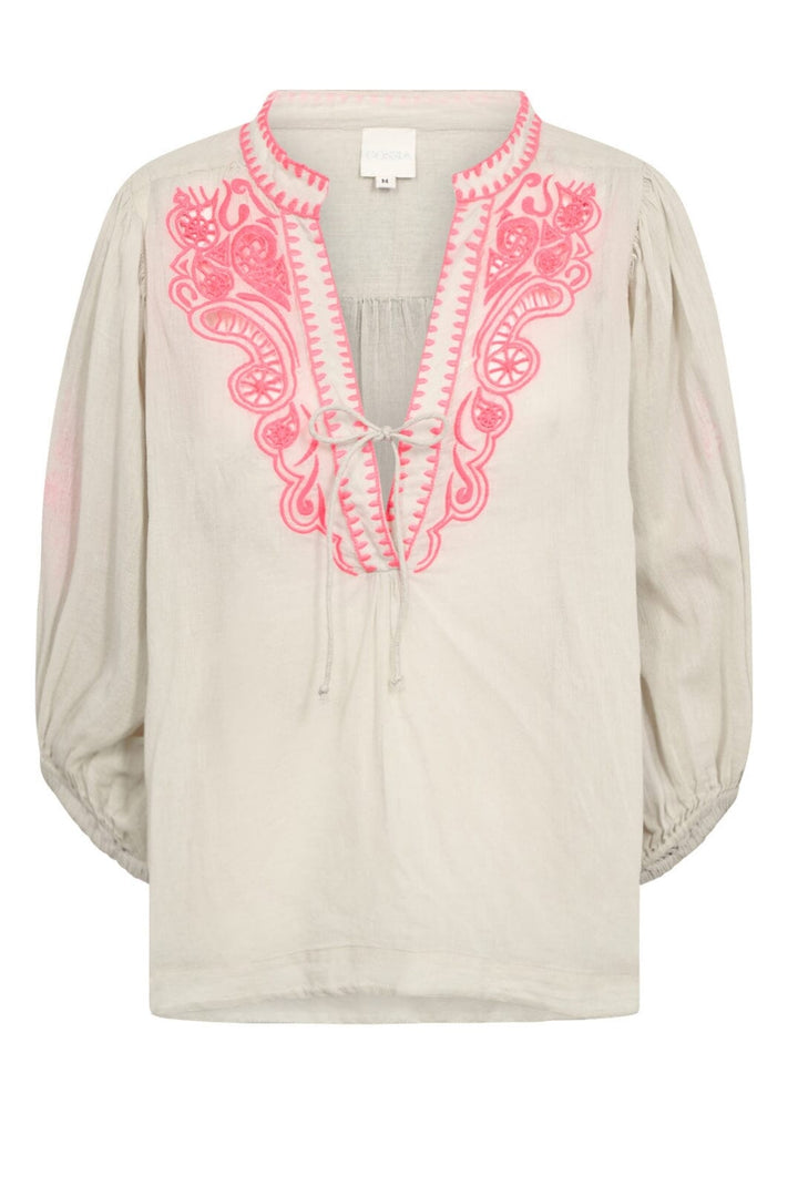 Gossia - NouraGO Blouse - CreamNeon Pink
