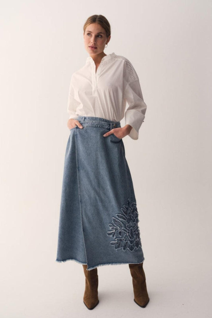Gossia - Nukago Dia Skirt G2871 - Denim Blue Nederdele 