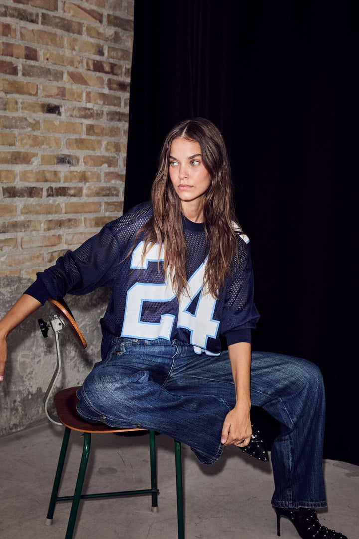 Haute L'Amitié - American Football Ls Tee HL10049 - Navy Bluser 