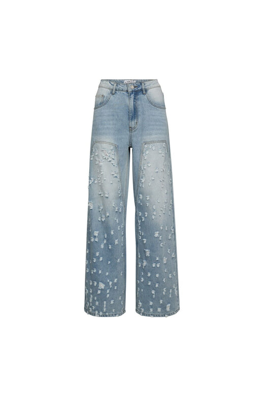 Haute L'Amitié - Bleach Distressed Patch Tall Jeans HL10354 - Bleached Denim