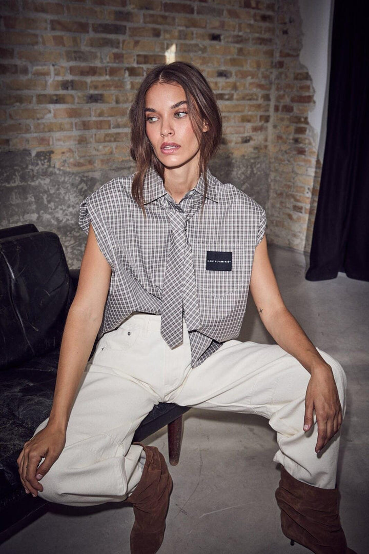 Haute L'Amitié - Chess Ns Tie Shirt HL10720 - Beige Skjorter 