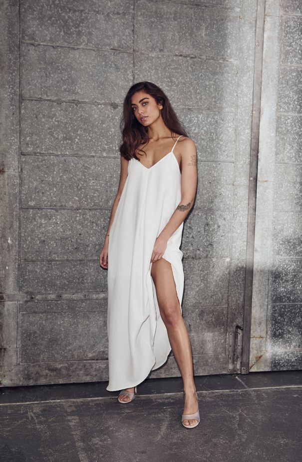 Haute L'Amitié - Corsica Pleat Strap Dress HL10649 - White Kjoler 