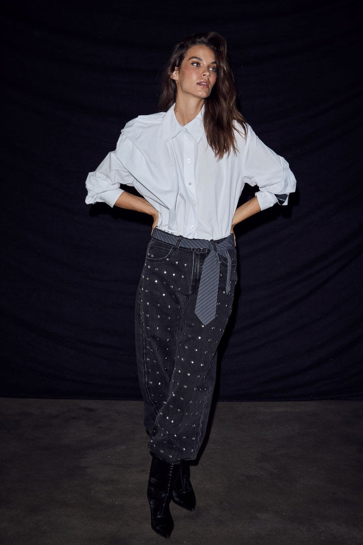 Haute L'Amitié - Cosmopolitan Drape Shirt Hl10904 - White Skjorter 
