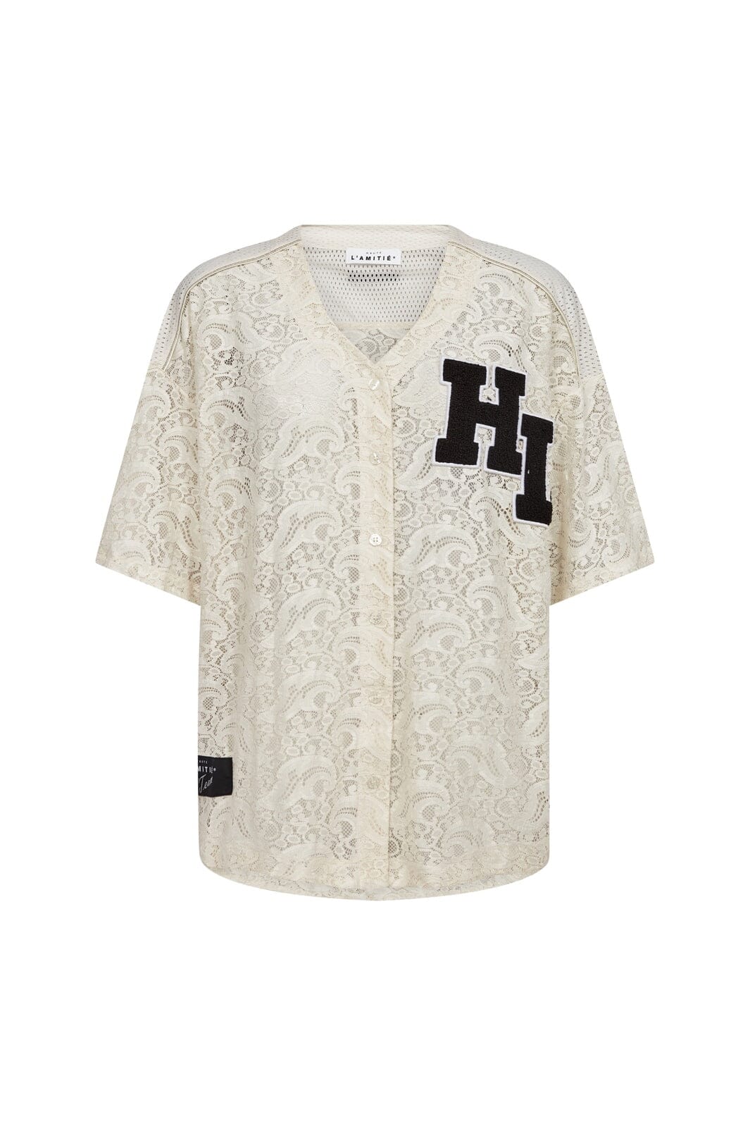 Haute L'Amitié - Court Lace Tee HL10466 - Pearl