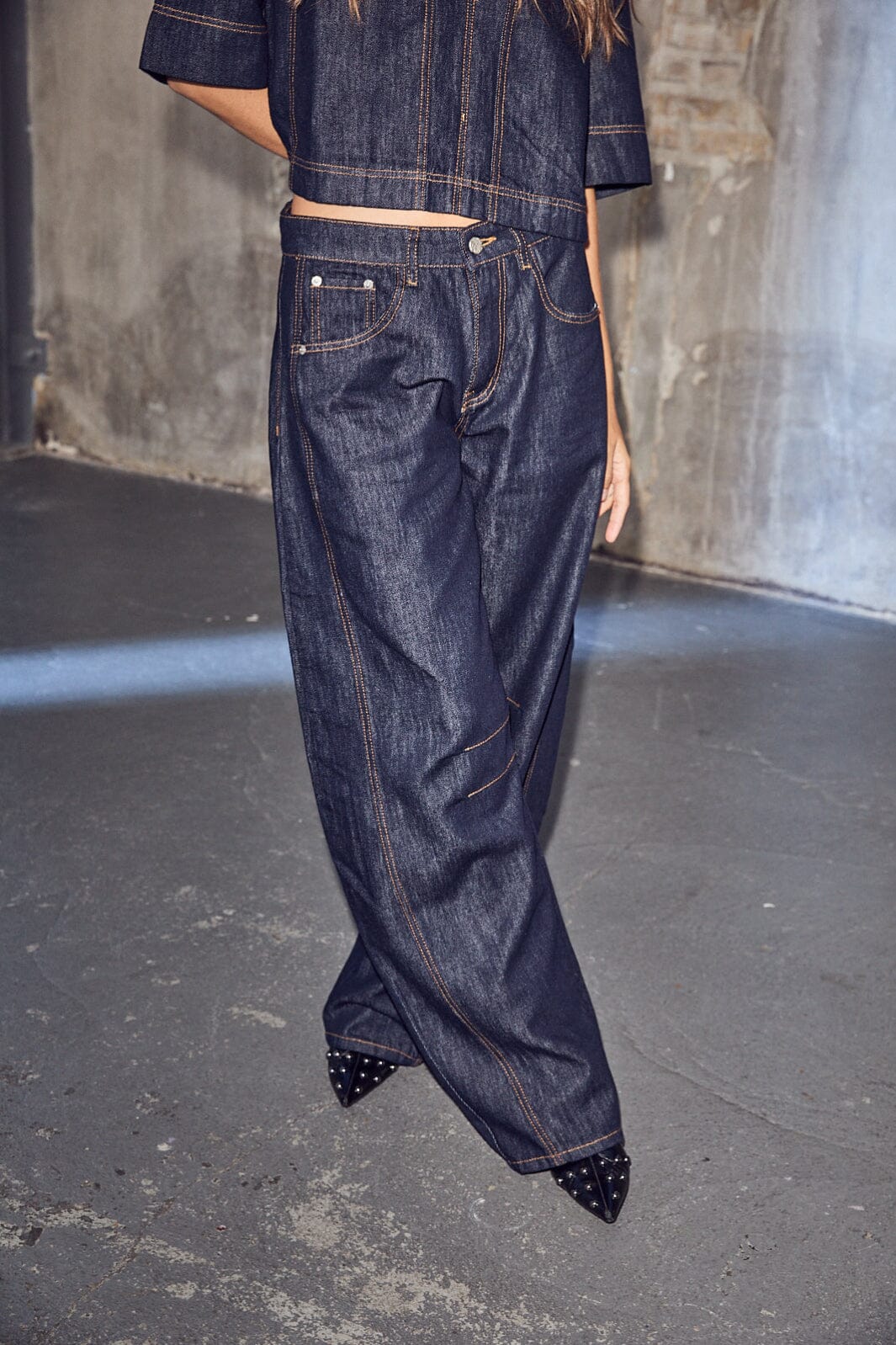 Haute L'Amitié - Drew Barrel Panel Jeans Unwashed HL10569 - Used Denim Jeans 