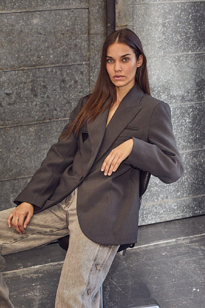 Haute L'Amitié - Emerald Single Blazer HL10278 - Grey Blazere 