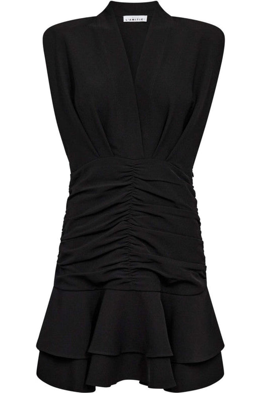 Haute L'Amitié - L'Egance Gather Crop Dress HL10549 - Black Kjoler 