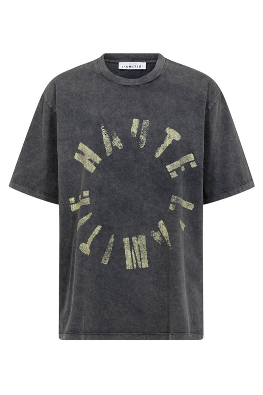 Haute L'Amitié - Logo Circle Tee HL10608 - Black Acid Wash