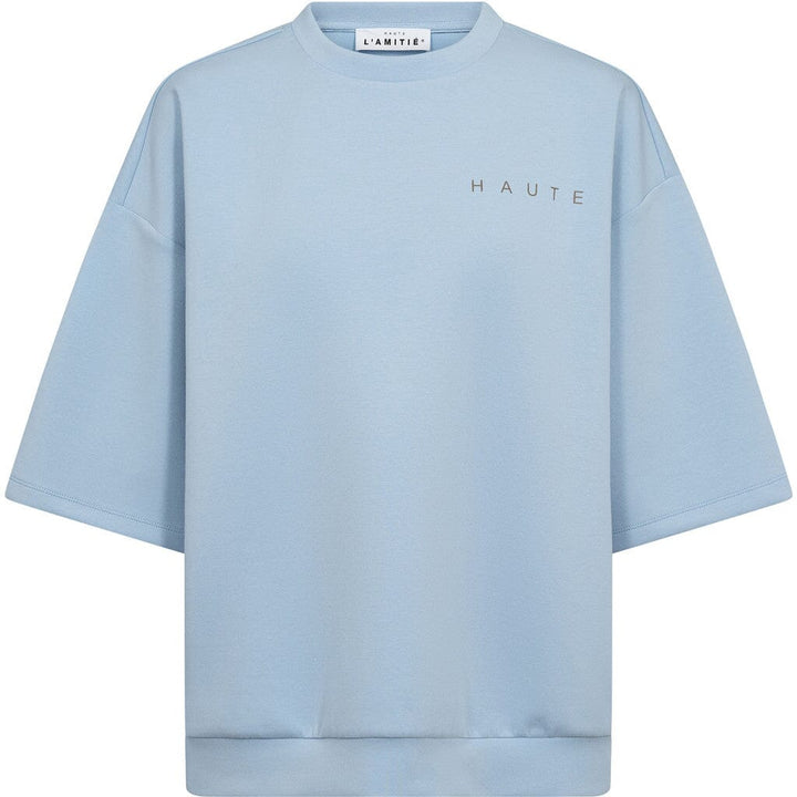 Haute L'Amitié - Maxi Split Ss Logo Sweat HL10461 - Pale Blue Sweatshirts 