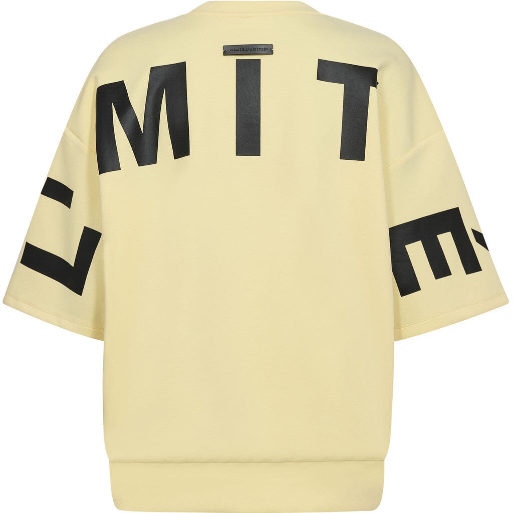 Haute L'Amitié - Maxi Split Ss Logo Sweat HL10461 - Pale Yellow Sweatshirts 