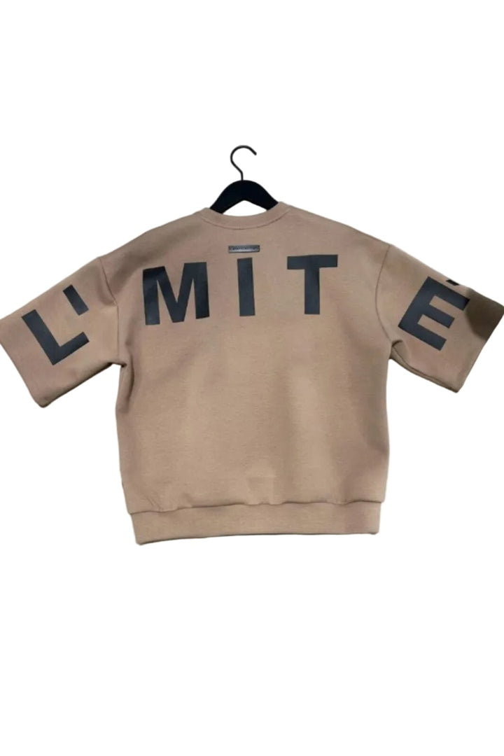 Haute L'Amitié - Maxi Split Ss Logo Sweat HL10461 - Walnut Sweatshirts 