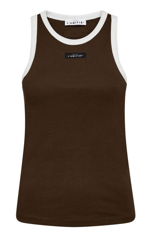 Haute L'Amitié - Neckline Badge Tank HL10149 - Mocca/ Offwhite