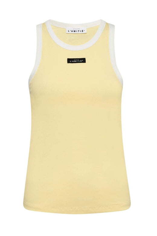Haute L'Amitié - Neckline Badge Tank HL10149 - Pale Yellow/ Offwhite