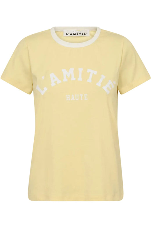 Haute L'Amitié - Neckline Logo Tee HL10006 - Pale Yellow T-shirts 
