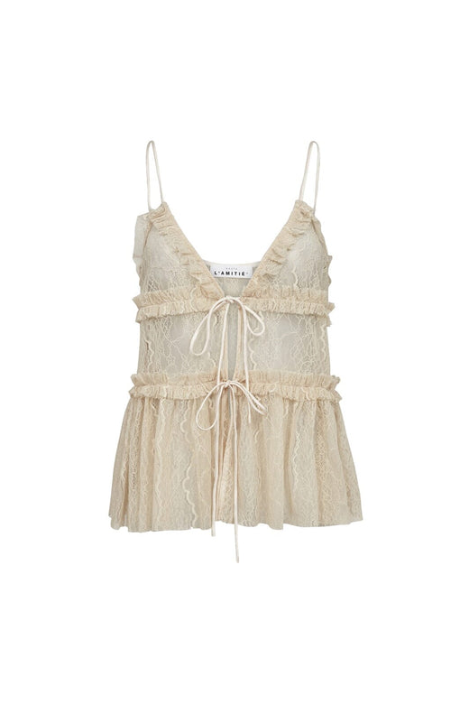 Haute L'Amitié - New Lace Tie Top HL10538 - Seashell