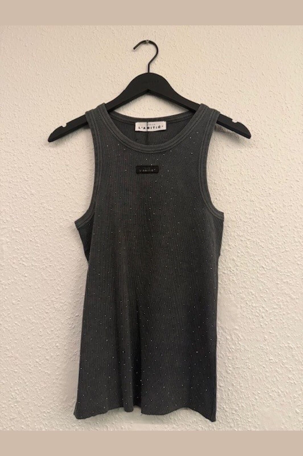Haute L'Amitié - Rib Badge Acid Stone Tank HL10708 - Black Acid Wash