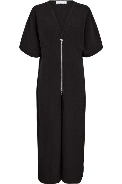 Haute L'Amitié - Satari Zip V Dress HL10512 - Black Kjoler 