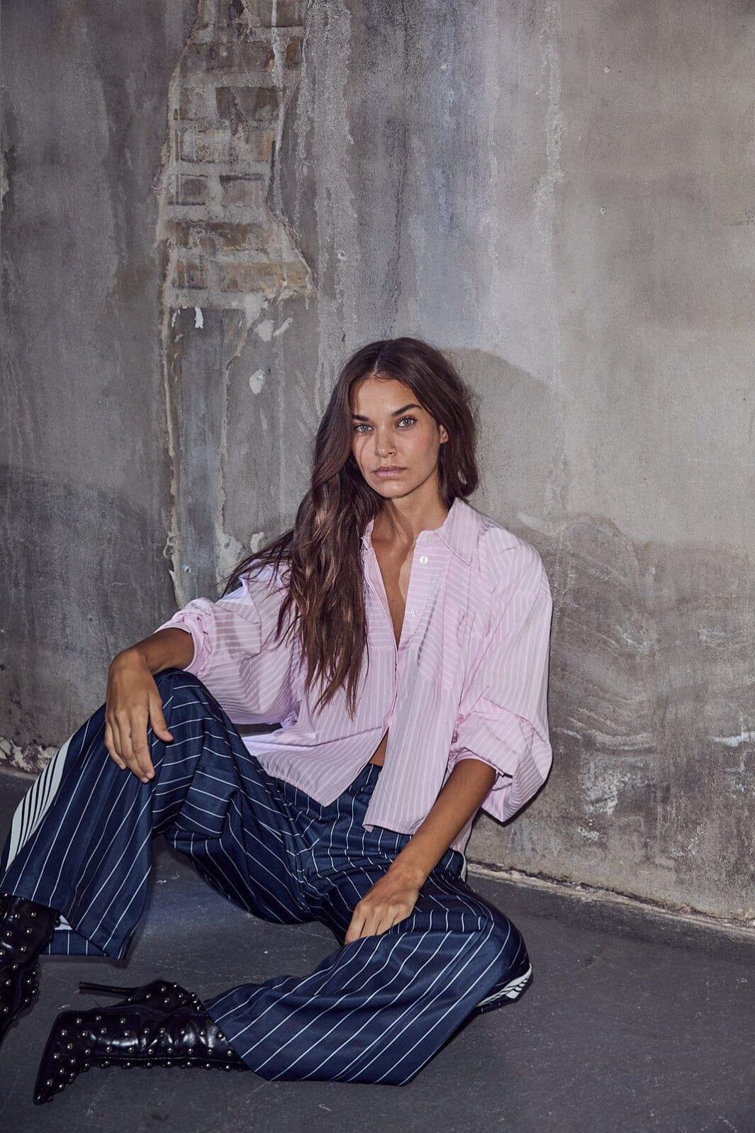 Haute L'Amitié - Sophie Rose Stripe Shirt HL10554 - Iced Rose Skjorter 