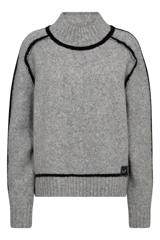 Haute L'Amitié - Toby Hem Line Knit HL10316 - Light Grey Melange Strikbluser 