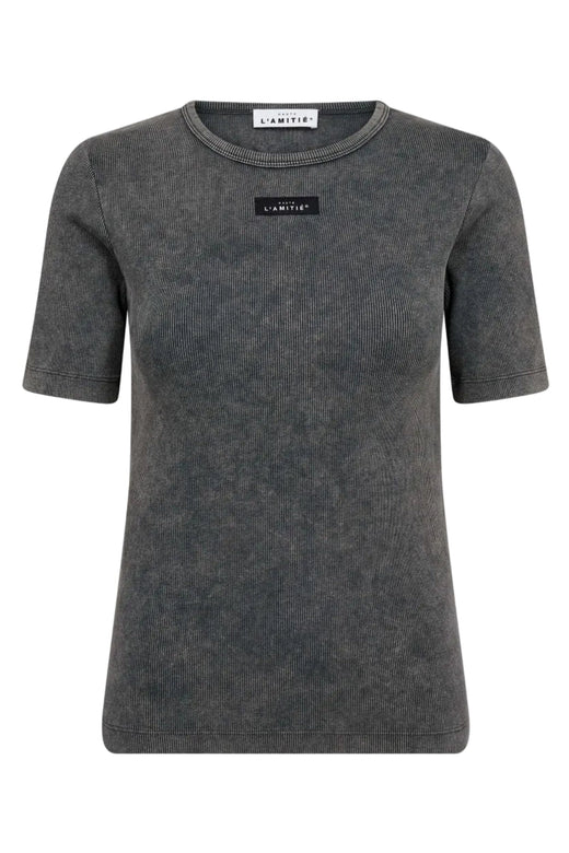 Haute L'Amitié - Vintage Acid Rib Tee HL10749 - Black Acid Wash T-shirts 