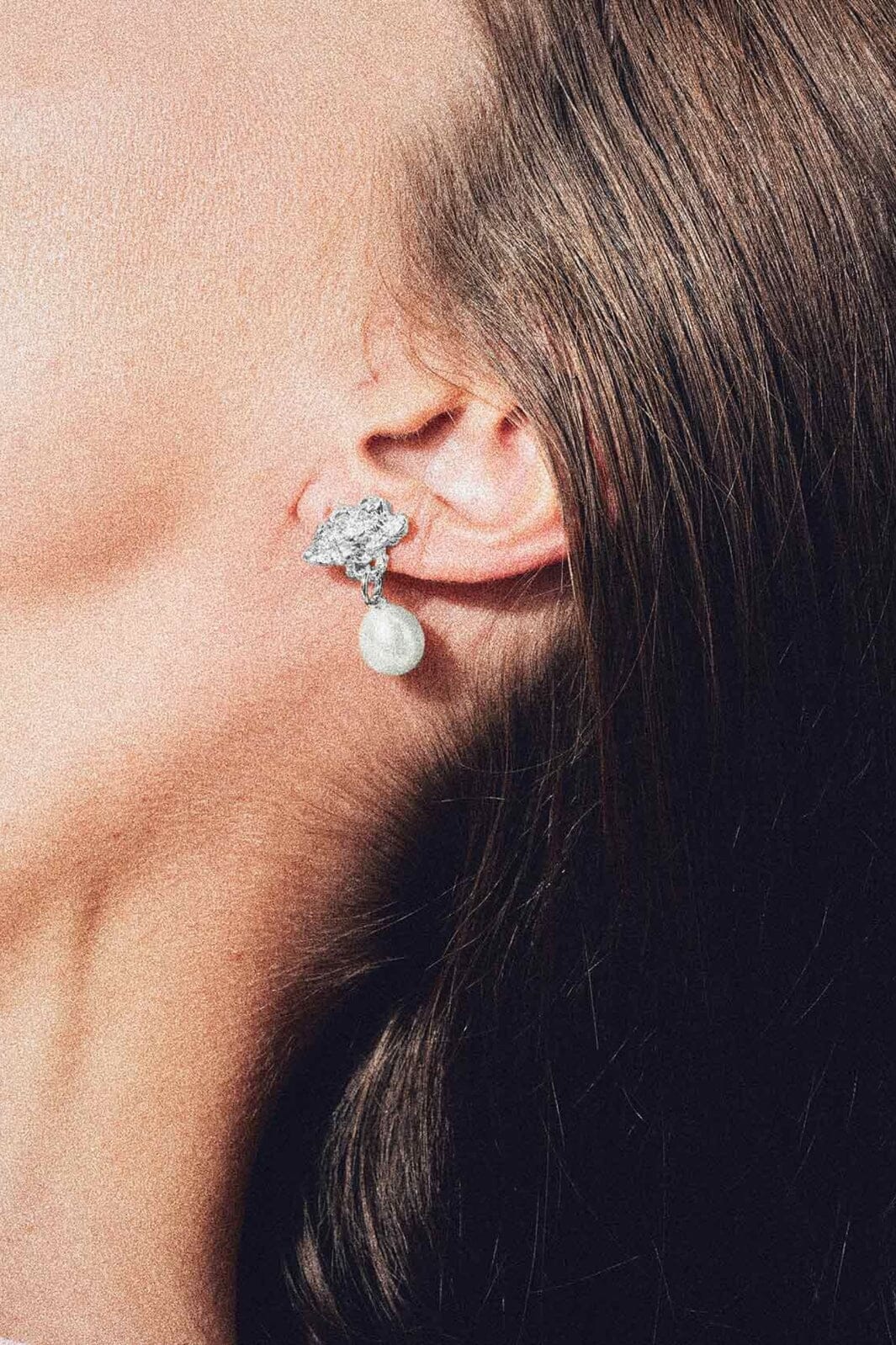 House Of Vincent - Hollow Cloud Earrings - Silver