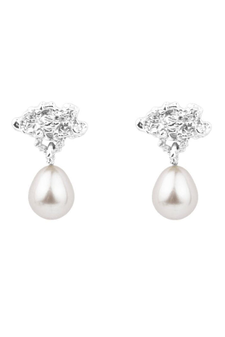 House Of Vincent - Hollow Cloud Earrings - Silver