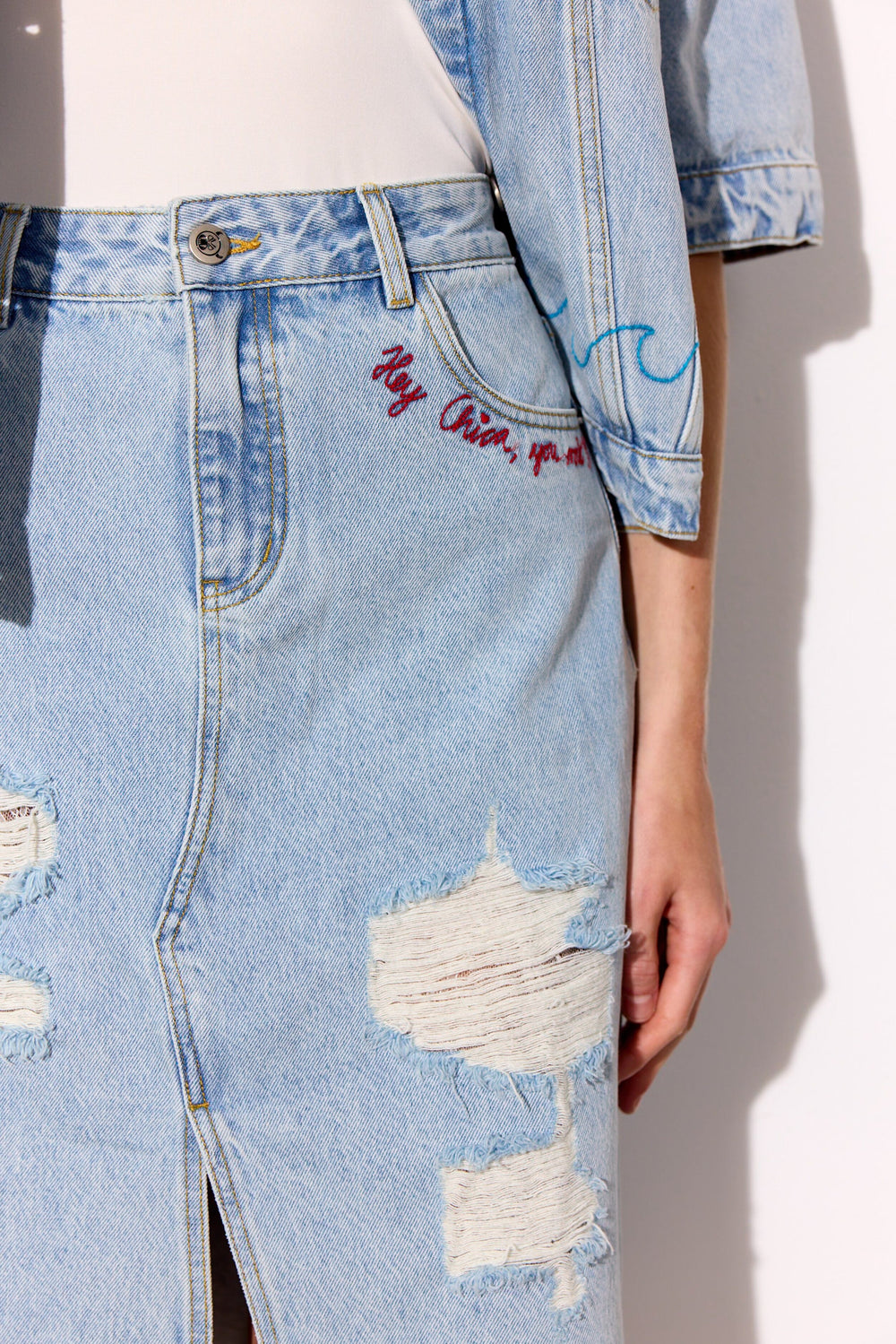 Hunkøn - Kenna Denim Skirt 26021 - Light Denim Nederdele 