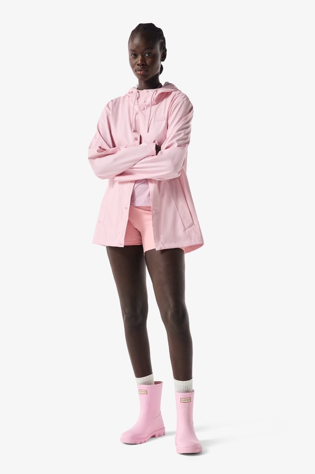 Hunter - Izzy Pu Hooded Jacket Haru0012251pf - Parfait Pink Regnjakker 
