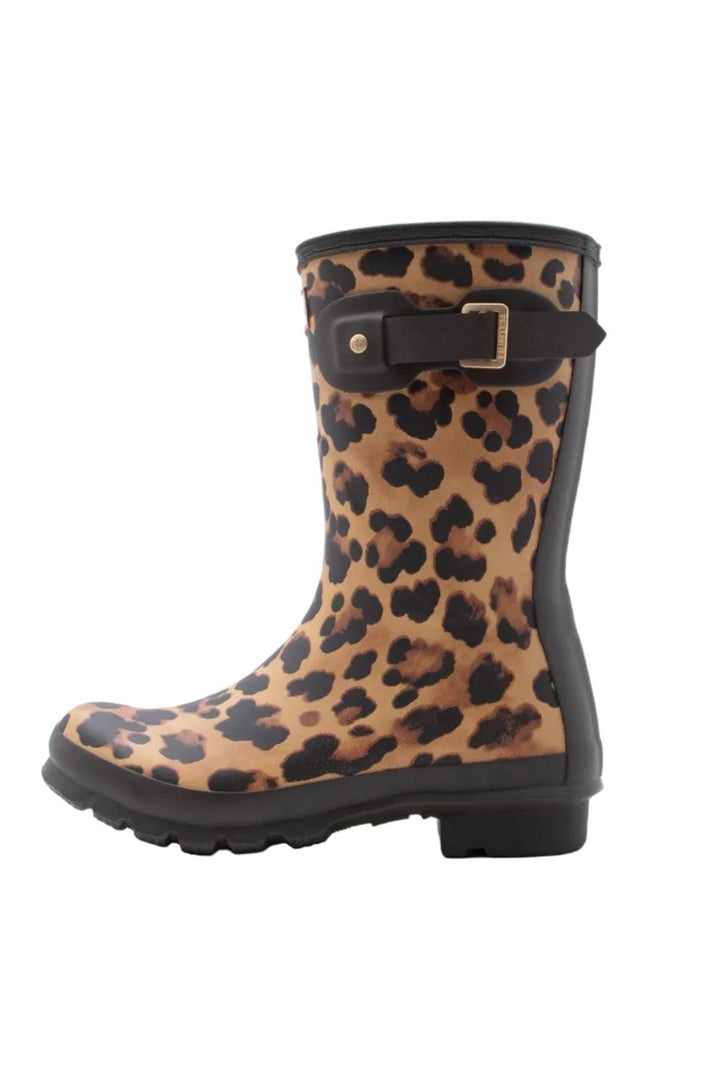 Hunter - Womens Original Short Leopard Boot Hfrw0010261lo - Leopard Print/chocolate Brown Gummistøvler 