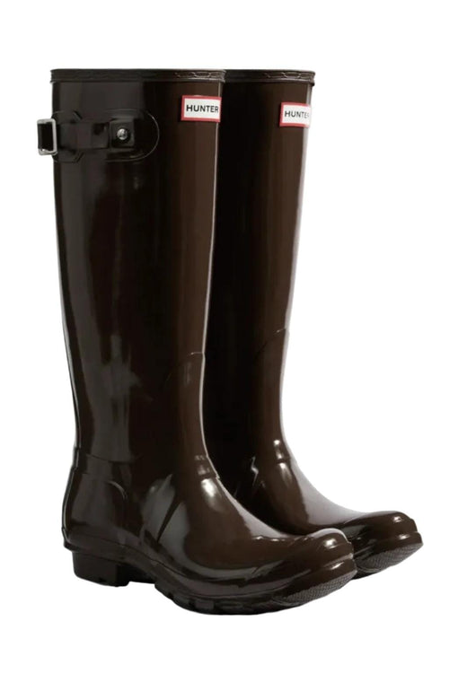 Hunter - Womens Original Tall Gloss Boot Wft1000rglcb - Chocolate Brown Gummistøvler 
