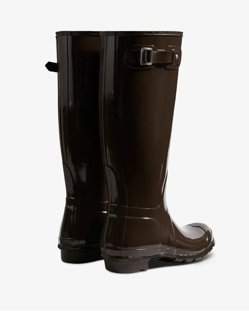 Hunter - Womens Original Tall Gloss Boot Wft1000rglcb - Chocolate Brown Gummistøvler 