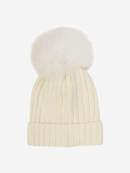 Huttelihut - Hat Knit Alpaca Pompom 460397 - 1801 Tofu Huer 