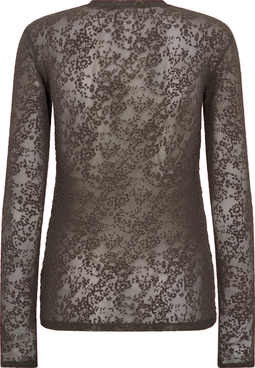 Hype The Detail - Lace Blouse 852-14 - 2 - Brun Bluser 