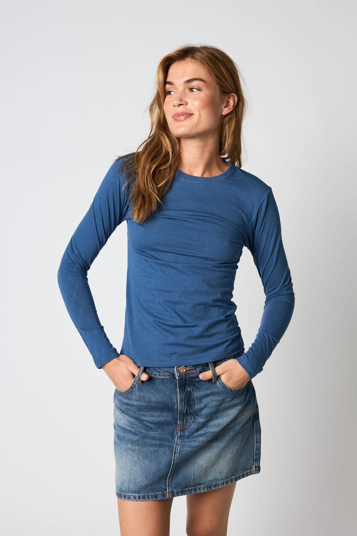 Hype The Detail - Tee L/S, Cotton 600-14 - 48 - Blå Toppe 