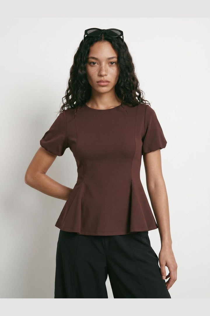Hypedrop - Hdtamara Ss Peplum Top 32000271 - 5272516 - Rum Raisin