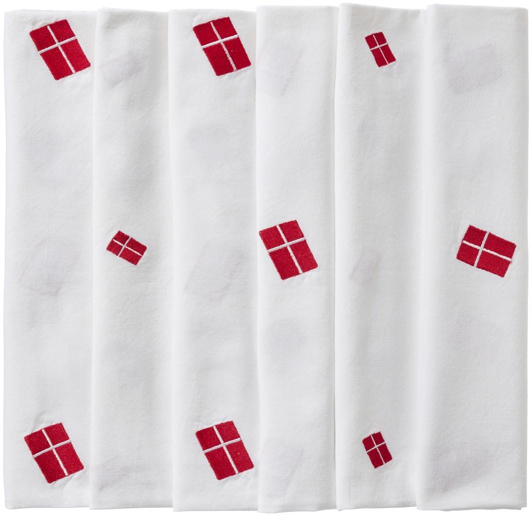 Ib Laursen - Dug aflang m/danske flag hvid - Bomuld, Polyester - 63027-11