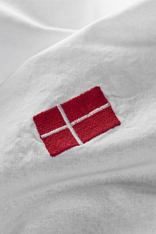 Ib Laursen - Dug aflang m/danske flag hvid - Bomuld, Polyester - 63027-11