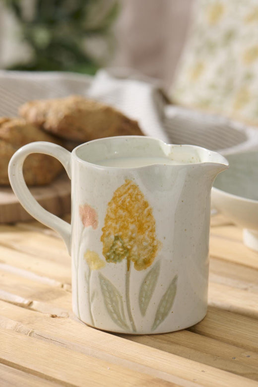 Ib Laursen - Kande m/tud blomster udvendig - Stentøj - 24032-00