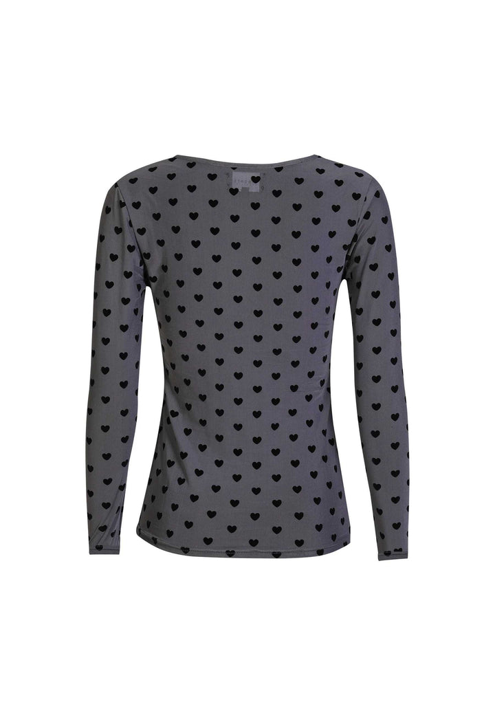 Liberte - Mesh Ls Tshirt, Flock 22081 - Dark Grey Heart