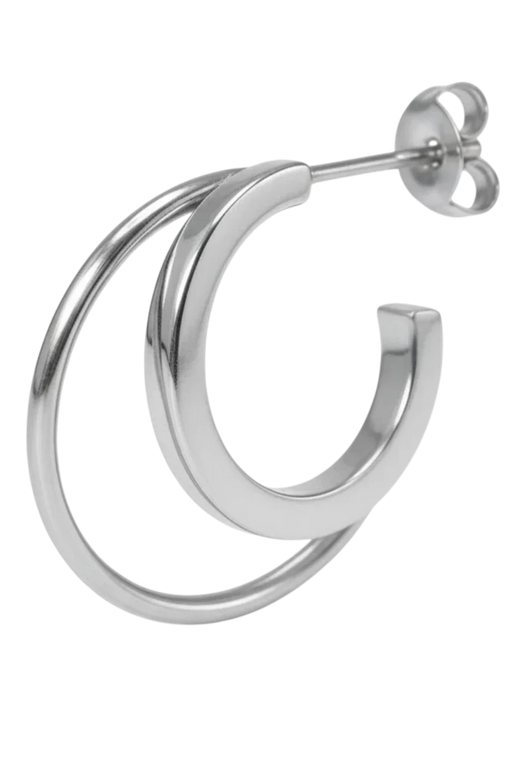 Jane Koenig - Double Olympia Hoop DOH-SS26-SS-S_RIGHT - Silver Øreringe 