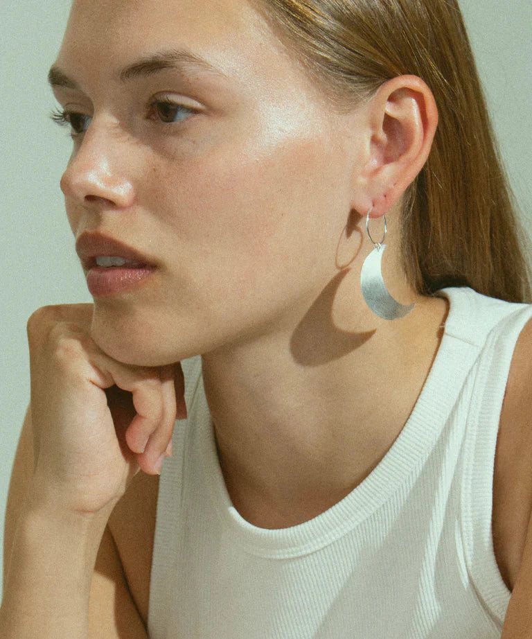 Jane Kønig - Big Half Moon Creole - Silver