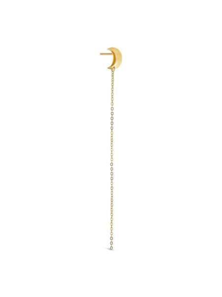 Jane Kønig - Half Moon Chain Stud Right - Golden