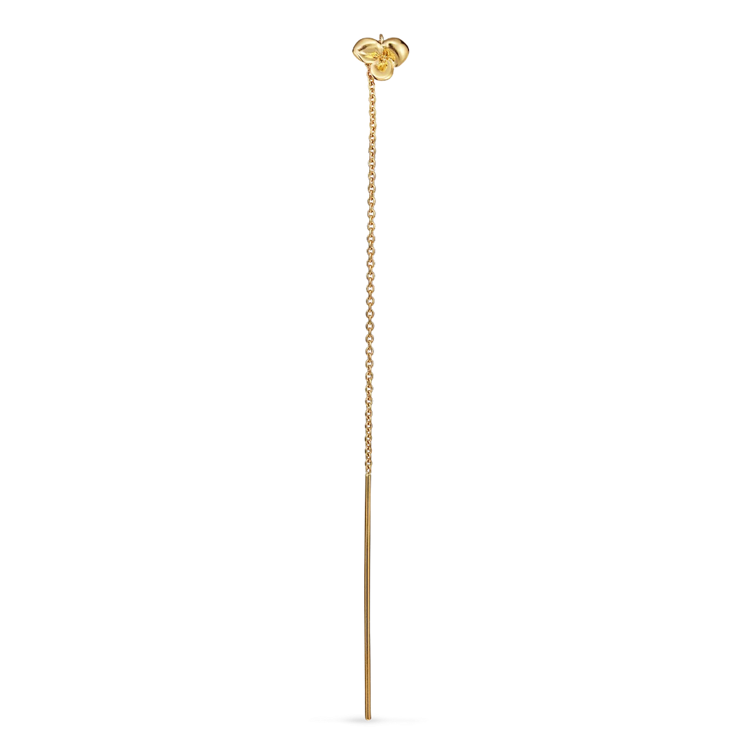 Jane Kønig - Leaf Chain Earring - Forgyldt