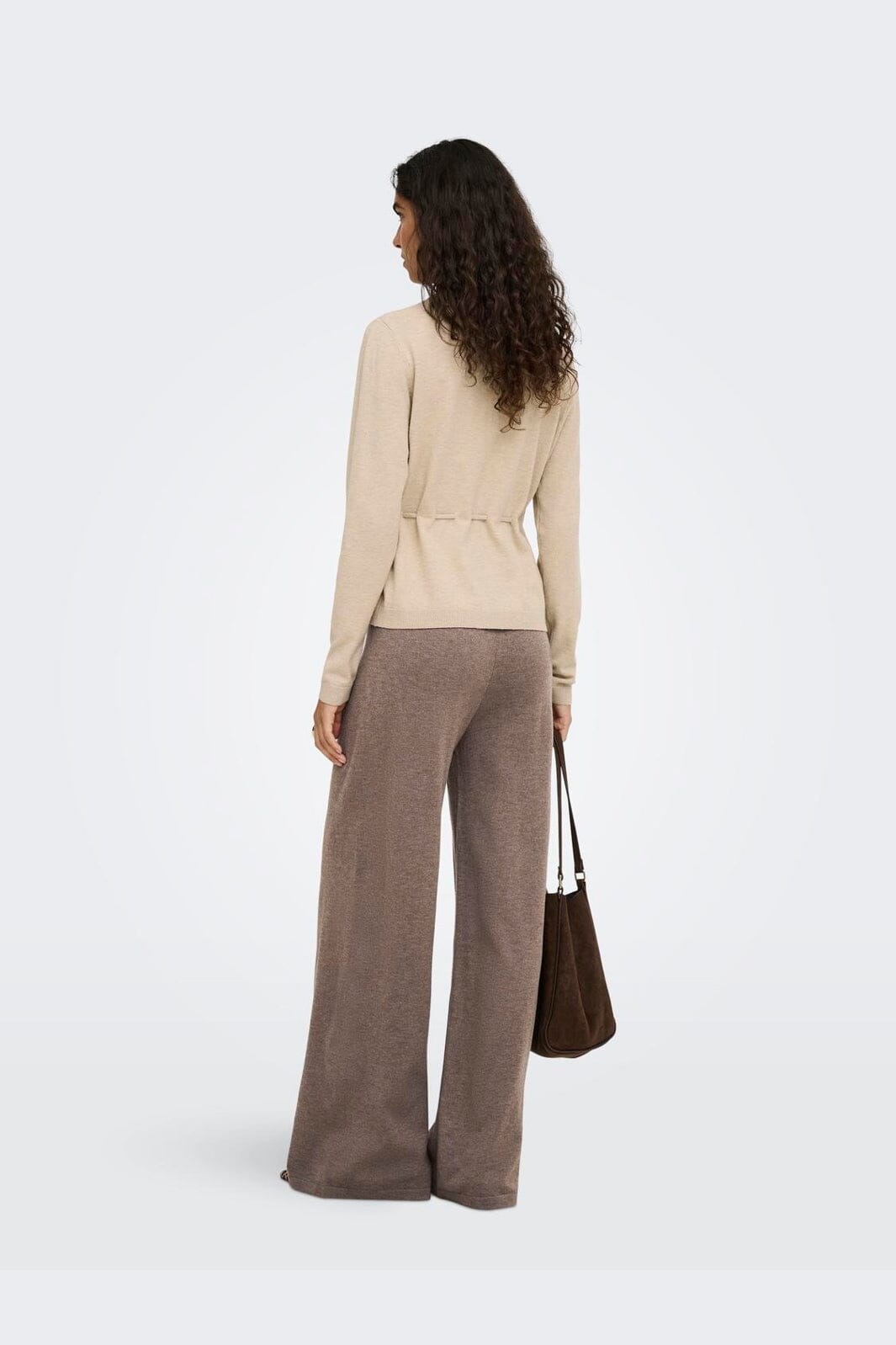 JDY - Jdyamore L/S Tie Cardigan Knt - 5140036 Cement