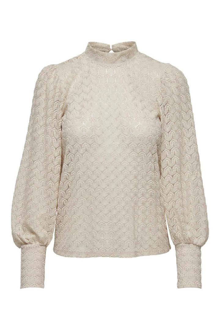 JDY - JDYavery L/S Lace Top - 4048744 Sandshell