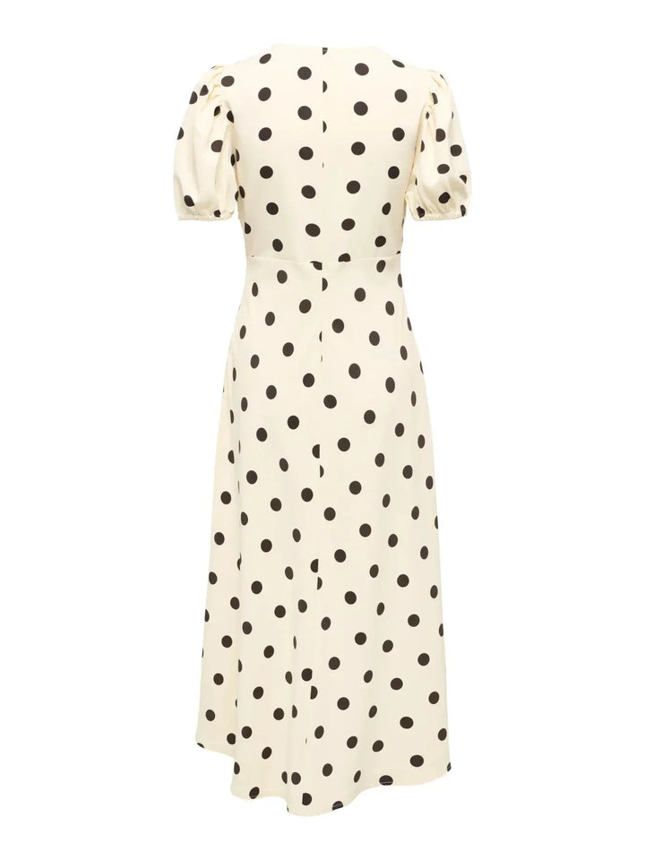 JDY - Jdyaya S/S Midi Dress Dia - 5056548 Whitecap Gray Chocolate Torte Dot Kjoler 