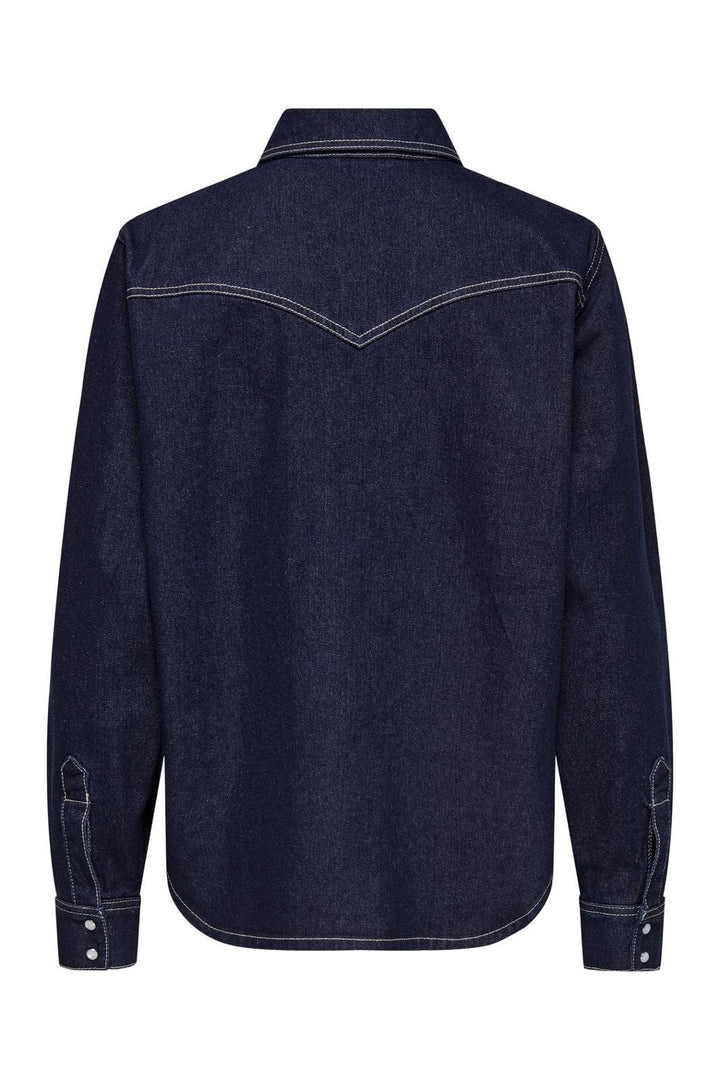JDY - JDYbella Embroidery Shirt - 4743674 Dark Blue Denim